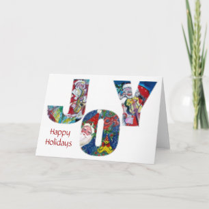 CARTES POUR FÊTES ANNUELLES JOY MUSICAL PÈRE NOËL NOËL REMERCIE