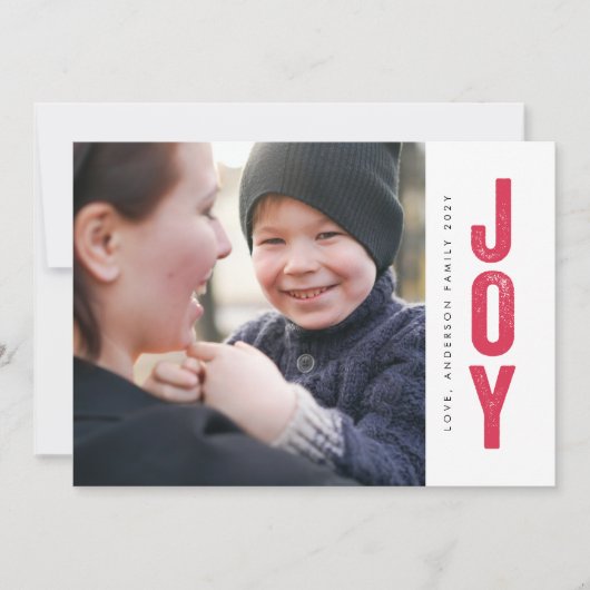 Cartes Pour Fêtes Annuelles Joy Noël voeux photo (Devant)