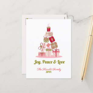Cartes Pour Fêtes Annuelles Joy Peace and Love Christmas Tree Card