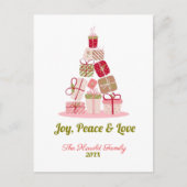 Cartes Pour Fêtes Annuelles Joy Peace and Love Christmas Tree Card (Devant)