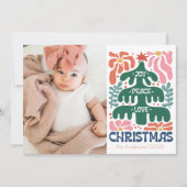 Cartes Pour Fêtes Annuelles Joy Peace Retro Noël (Devant)