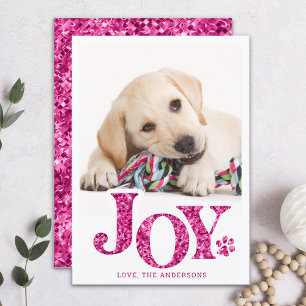 Cartes Pour Fêtes Annuelles JOY Personnalisé Animaux de compagnie Photo Emprei