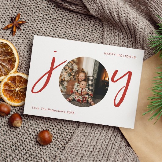 Cartes Pour Fêtes Annuelles Joy Photo Script Happy