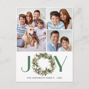 Cartes Pour Fêtes Annuelles JOY Pine Cones Fir Wreath Christmas 3 PHOTO