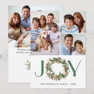 Cartes Pour Fêtes Annuelles JOY Pine Cones Fir Wreath Noël 4 PHOTO
