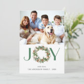 Cartes Pour Fêtes Annuelles JOY Pine Cones Fir Wreath Noël 4 PHOTO (Debout devant)