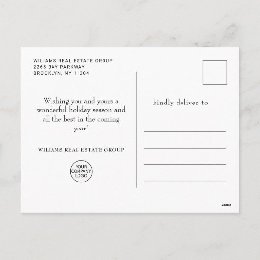 Cartes Pour Fêtes Annuelles JOY Pine Cones Wreath Noël Salutation Entreprise (Dos)