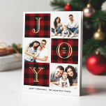 Cartes Pour Fêtes Annuelles JOY | Red Buffalo Plaid Photo Collage<br><div class="desc">Diffusez vos souhaits de vacances avec cette photo Collage de photos JOY qui comporte un Chèque Buffalo Rouge classique. Il est facile de personnaliser pour être le vôtre. (1) Pour plus de personnalisation, cliquez sur le lien "customiser plus loin" et utilisez notre outil de conception pour modifier ce modèle. (2)...</div>