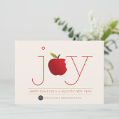 Cartes Pour Fêtes Annuelles Joy Rouge Pomme en santé Entreprise moderne (Debout devant)