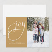 Cartes Pour Fêtes Annuelles Joy Script | Doré (Devant / Derrière)