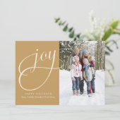 Cartes Pour Fêtes Annuelles Joy Script | Doré (Debout devant)