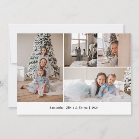 Cartes Pour Fêtes Annuelles Joy Script Photo Collage Noël (Dos)