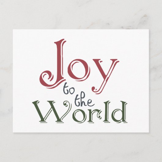 Cartes Pour Fêtes Annuelles Joy to the world (Devant)
