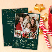 Cartes Pour Fêtes Annuelles Joy to the world 4 photo collage mignon Noël