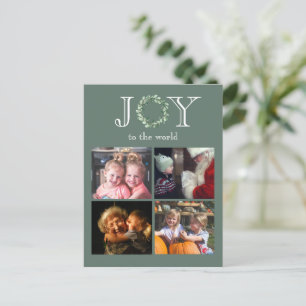 Cartes Pour Fêtes Annuelles Joy to the World 4 Photos Personnalisées