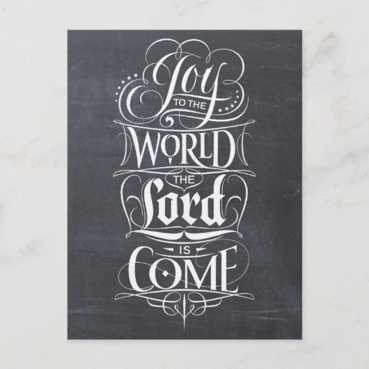 Cartes Pour Fêtes Annuelles Joy to the World Chalkboard Lettering Christmas (Devant)