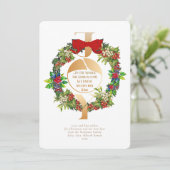 Cartes Pour Fêtes Annuelles Joy To The World Citer Élégante Serrure De Noël (Debout devant)