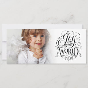 Cartes Pour Fêtes Annuelles Joy to the World Fancy Christmas Calligraphy