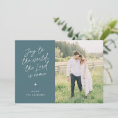 Cartes Pour Fêtes Annuelles Joy to the World Handwriting Religious Christmas (Debout devant)