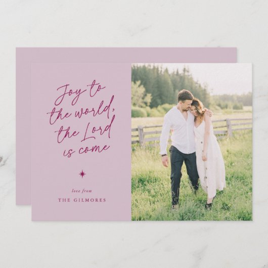 Cartes Pour Fêtes Annuelles Joy to the World Handwriting Religious Christmas (Devant / Derrière)
