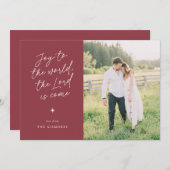 Cartes Pour Fêtes Annuelles Joy to the World Handwriting Religious Christmas (Devant / Derrière)