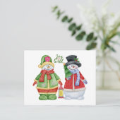 Cartes Pour Fêtes Annuelles Joy to the World - Jote Christmas Snowmen (Debout devant)