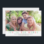 Cartes Pour Fêtes Annuelles Joy to the World Photo Christmas Card<br><div class="desc">La carte de voeux de vacances photo contient le texte ' Joy to the World ' avec votre photo préférée et votre message personnel. Customisez-le avec votre propre photo. La plupart des éléments/types de conception peuvent être déplacés/modifiés/supprimés selon votre choix/préférence. Contactez-moi à sika_273@yahoo.com si vous voulez la carte dans une...</div>