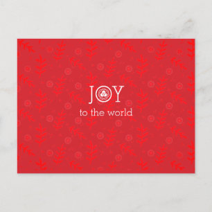 Cartes Pour Fêtes Annuelles Joy to the World Red Ditsy