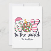 Cartes Pour Fêtes Annuelles "Joy to the World" Retro Disco Ball Photo (Devant)