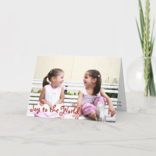 Cartes Pour Fêtes Annuelles Joy to the world rouge flocon de neige photo de no