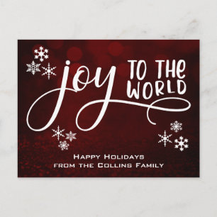 Cartes Pour Fêtes Annuelles Joy to the World Snowflakes Joyeuses fêtes