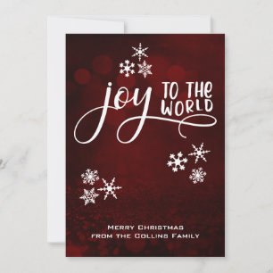 Cartes Pour Fêtes Annuelles Joy to the World Snowflakes Joyeux Noël Note
