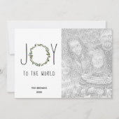 Cartes Pour Fêtes Annuelles Joy To The World Wreath Photo Noël (Devant)