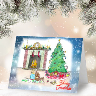 Cartes Pour Fêtes Annuelles Joyaux D'Aquarelle De Noël Matin