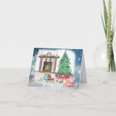 Cartes Pour Fêtes Annuelles Joyaux D'Aquarelle De Noël Matin (Devant)
