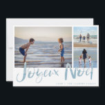 Cartes Pour Fêtes Annuelles Joyeaux Noel Beach Photo Noël<br><div class="desc">Famille trois photo collage "Joyeux Noel" carte de vacances design de plage. Customisé de trois de vos photos préférées,  salutation et nom de famille.</div>