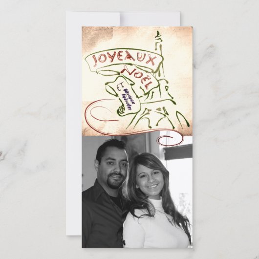Cartes Pour Fêtes Annuelles Joyeaux Noël Eiffel Tower Christmas Photo Card (Devant)