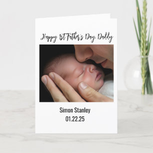 Cartes Pour Fêtes Annuelles Joyeuse 1ère fête des Pères Papa Dad photo de bébé