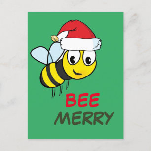 Cartes Pour Fêtes Annuelles Joyeuse abeille de Noël 