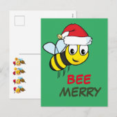 Cartes Pour Fêtes Annuelles Joyeuse abeille de Noël (Devant / Derrière)