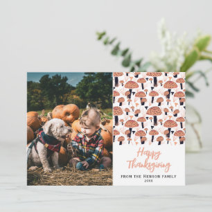 Cartes Pour Fêtes Annuelles Joyeuse Action de grâce Champignon Automne Photo