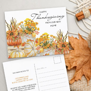 Cartes Pour Fêtes Annuelles Joyeuse Action de grâce Nouvelle Maison Récolte de