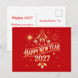 Cartes Pour Fêtes Annuelles Joyeuse année 2027 Célébration
