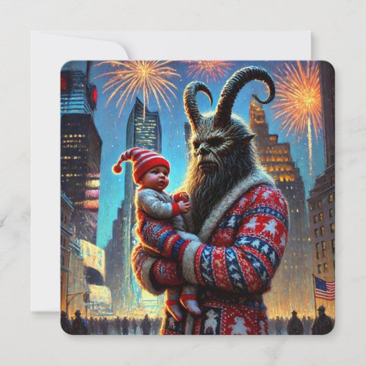 Cartes Pour Fêtes Annuelles Joyeuse année Krampus (Devant)