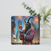 Cartes Pour Fêtes Annuelles Joyeuse année Krampus (Debout devant)