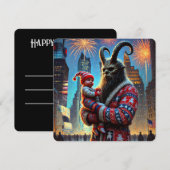 Cartes Pour Fêtes Annuelles Joyeuse année Krampus (Devant / Derrière)