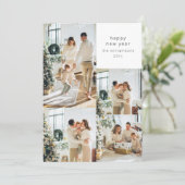 Cartes Pour Fêtes Annuelles Joyeuse Année Multi Collage de photos avec message (Debout devant)