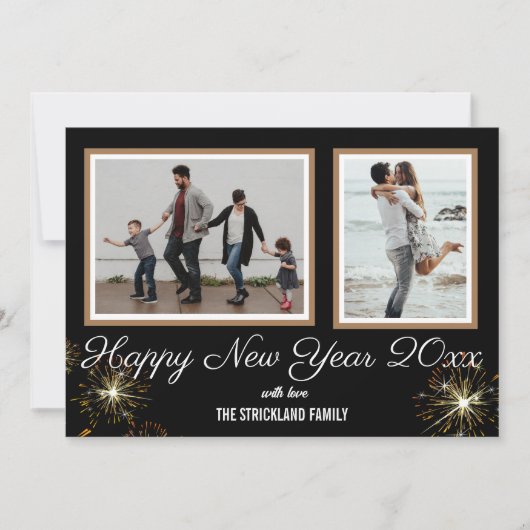 Cartes Pour Fêtes Annuelles Joyeuse Année | Superposition de photo simple Cart (Devant)