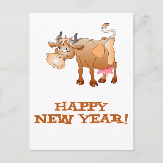 Cartes Pour Fêtes Annuelles Joyeuse Année Vache (Devant)