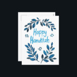 Cartes Pour Fêtes Annuelles Joyeuse aquarelle botanique Hanoukka<br><div class="desc">Dessin doux pour souhaiter à quelqu'un d'hanoukka heureux! Cliquez sur "modifier en utilisant l'outil de conception" pour ajouter votre propre texte. Également disponible en tant que carte de voeux ou téléchargement numérique pour envoyer instantanément par e-mail ou SMS. Consultez ma boutique pour en savoir plus ou faites-moi savoir si vous...</div>